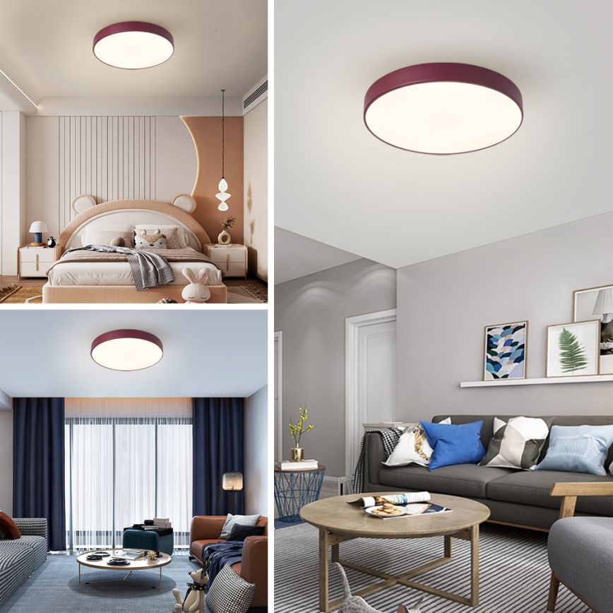 Brilagi - LED mennyezeti lámpa POOL LED/60W/230V 3000/4000/6000K Ø 50 cm bordó