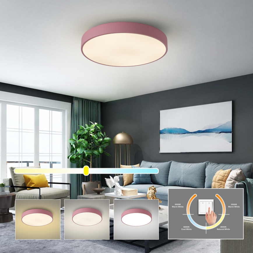 Brilagi - POOL LED mennyezeti lámpatest LED/60W/230V 3000/4000/6000K Ø 50 cm rózsaszín