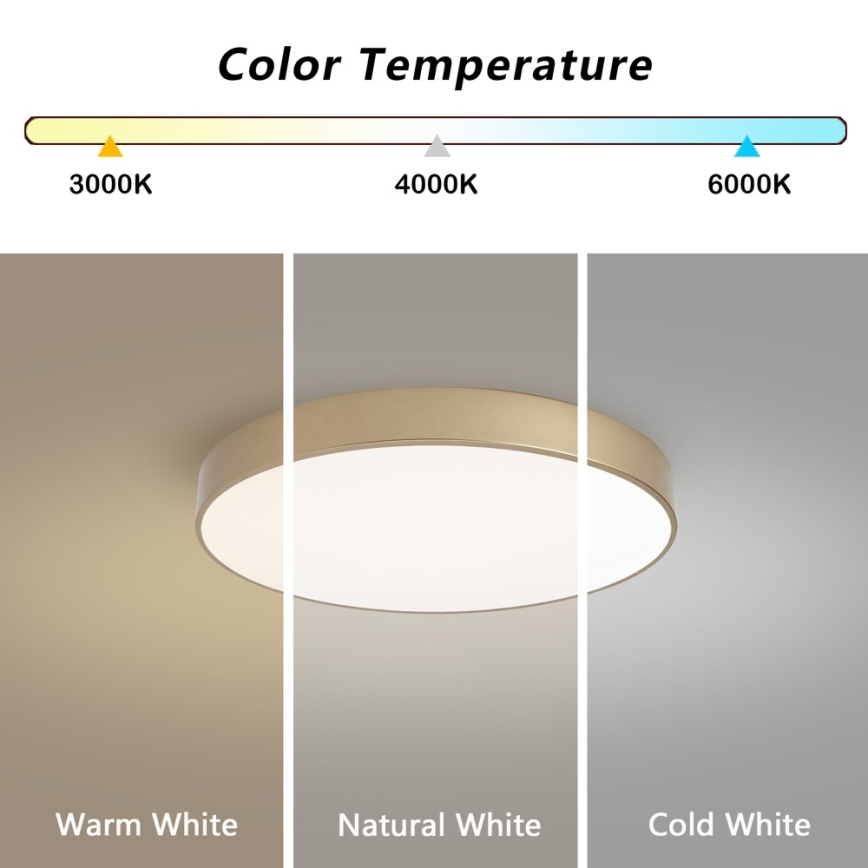 Brilagi - LED mennyezeti lámpa POOL LED/60W/230V 3000/4000/6000K átm. 50 cm aranyszínű