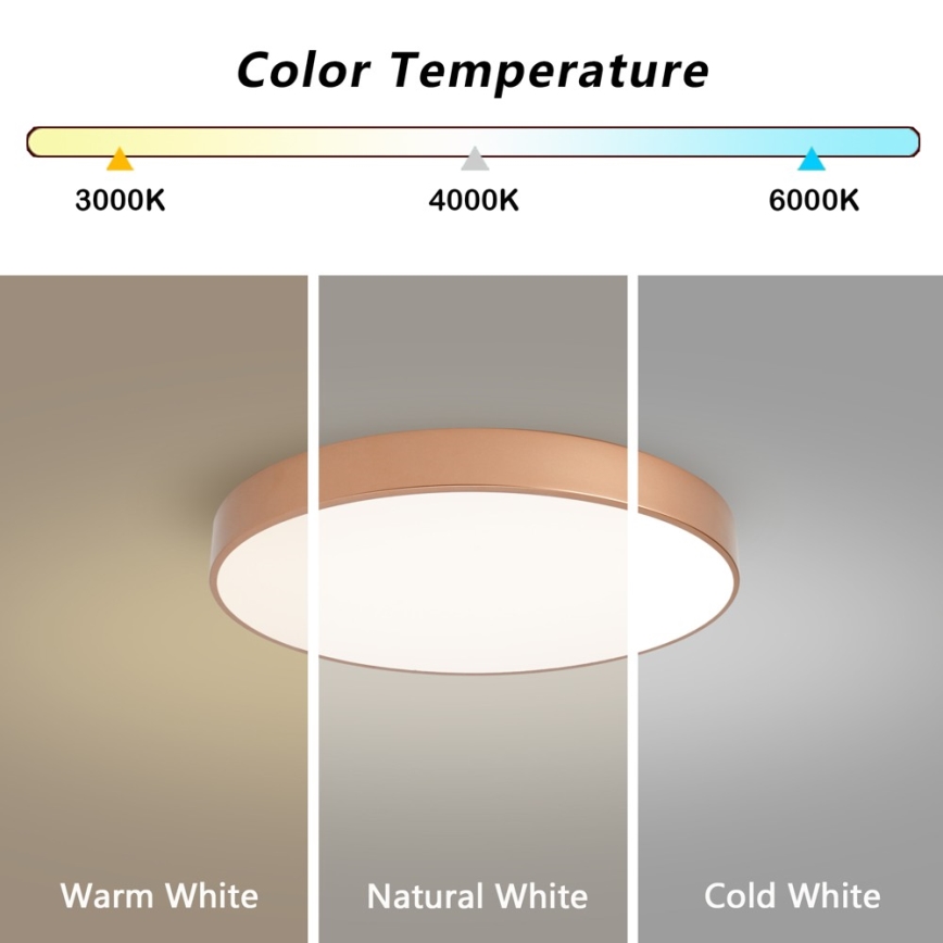 Brilagi - LED mennyezeti lámpa POOL LED/60W/230V 3000/4000/6000K átm. 50 cm bronzszínű