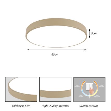 Brilagi - POOL LED mennyezeti lámpa LED/60W/230V 3000/4500/6000K átm. 60 cm, bézs