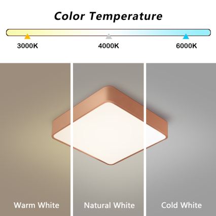 Brilagi - POOL SQUARE LED/36W/230V mennyezeti lámpatest 3000/4000/6000K 40x40 cm bronz