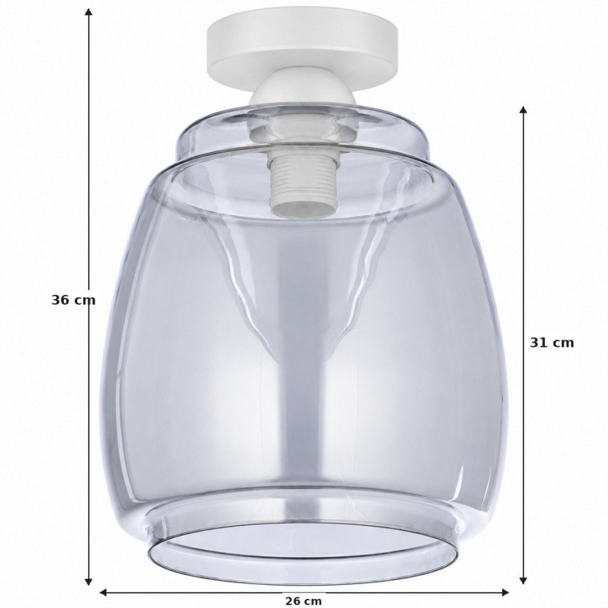 BRILAGI - LED mennyezeti lámpatest RETRO GLASS 1xE27/60W/230V Ø 26 cm fehér/füstszürke