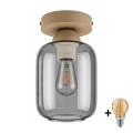BRILAGI - LED mennyezeti lámpa RETRO GLASS 1xE27/60W/230V átm. 14 cm bézs/füstszürke