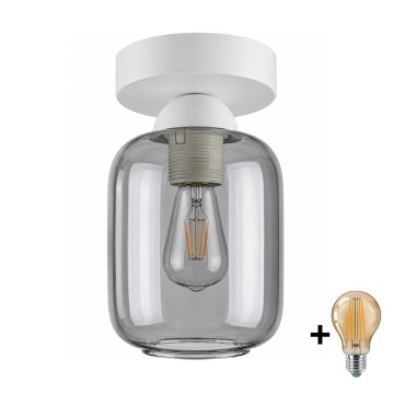 BRILAGI - LED mennyezeti lámpa RETRO GLASS 1xE27/60W/230V átm. 14 cm fehér/füstszürke