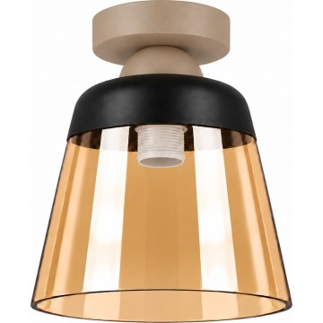 BRILAGI - LED mennyezeti lámpa RETRO GLASS 1xE27/60W/230V átm. 15,5 cm bézs/füstös bézs