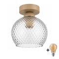 BRILAGI - LED mennyezeti lámpa RETRO GLASS 1xE27/60W/230V átm. 18 cm bézs/füstszürke