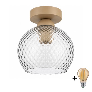 BRILAGI - LED mennyezeti lámpa RETRO GLASS 1xE27/60W/230V átm. 18 cm bézs/füstszürke