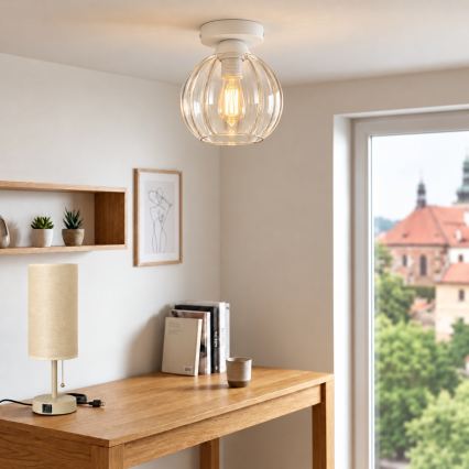 BRILAGI - LED mennyezeti lámpa RETRO GLASS 1xE27/60W/230V átm. 18 cm fehér/átlátszó