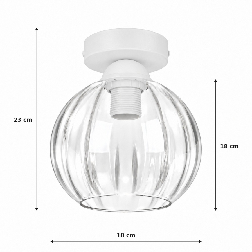BRILAGI - LED mennyezeti lámpa RETRO GLASS 1xE27/60W/230V átm. 18 cm fehér/átlátszó