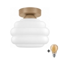 BRILAGI - LED mennyezeti lámpa RETRO GLASS 1xE27/60W/230V átm. 20 cm bézs/fehér