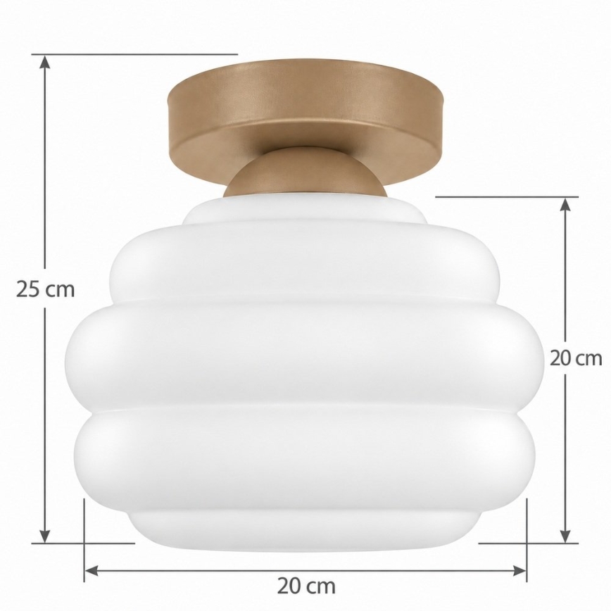 BRILAGI - LED mennyezeti lámpa RETRO GLASS 1xE27/60W/230V átm. 20 cm bézs/fehér