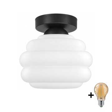 BRILAGI - LED mennyezeti lámpa RETRO GLASS 1xE27/60W/230V átm. 20 cm fekete/fehér