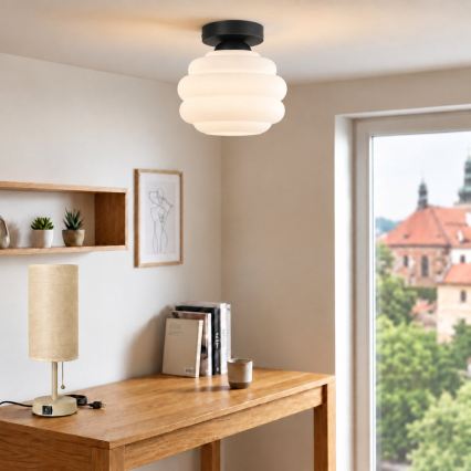 BRILAGI - LED mennyezeti lámpa RETRO GLASS 1xE27/60W/230V átm. 20 cm fekete/fehér
