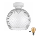 BRILAGI - LED mennyezeti lámpa RETRO GLASS 1xE27/60W/230V átm. 25 cm fehér/füstszürke