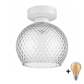 BRILAGI - LED mennyezeti lámpa RETRO GLASS 1xE27/60W/230V átmérő: 18 cm fehér/füstszürke