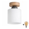BRILAGI - LED mennyezeti lámpa RETRO GLASS 1xE27/60W/230V Ø 10 cm tölgy/fehér