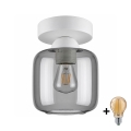 BRILAGI - LED Mennyezeti lámpa RETRO GLASS 1xE27/60W/230V Ø 14 cm fehér/füstszürke