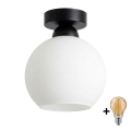 BRILAGI - LED mennyezeti lámpa RETRO GLASS 1xE27/60W/230V Ø 15 cm fekete/fehér