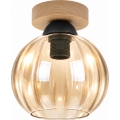 BRILAGI - LED mennyezeti lámpa RETRO GLASS 1xE27/60W/230V Ø 18 cm tölgy/füstös bézs