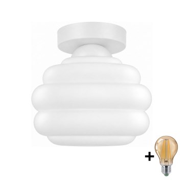 BRILAGI - LED mennyezeti lámpa RETRO GLASS 1xE27/60W/230V Ø 20 cm fehér/fehér