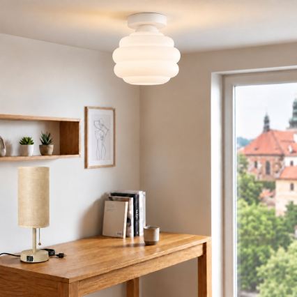 BRILAGI - LED mennyezeti lámpa RETRO GLASS 1xE27/60W/230V Ø 20 cm fehér/fehér