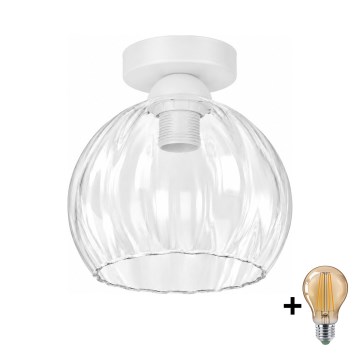 BRILAGI - LED mennyezeti lámpa RETRO GLASS 1xE27/60W/230V Ø 25 cm fehér/átlátszó