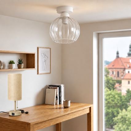 BRILAGI - LED mennyezeti lámpa RETRO GLASS 1xE27/60W/230V Ø 25 cm fehér/átlátszó