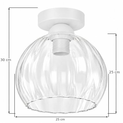 BRILAGI - LED mennyezeti lámpa RETRO GLASS 1xE27/60W/230V Ø 25 cm fehér/átlátszó