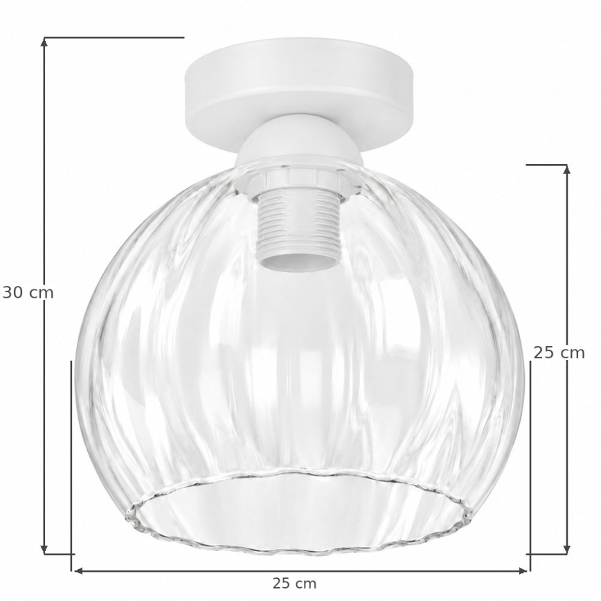 BRILAGI - LED mennyezeti lámpa RETRO GLASS 1xE27/60W/230V Ø 25 cm fehér/átlátszó