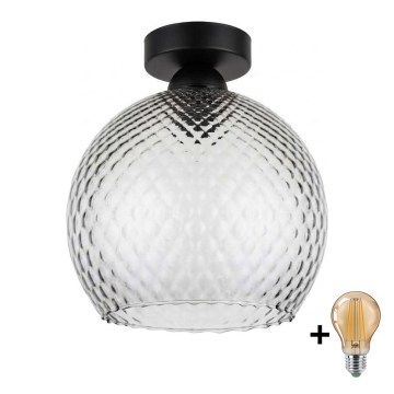 BRILAGI - LED Mennyezeti lámpa RETRO GLASS 1xE27/60W/230V Ø 25 cm fekete/füstszürke
