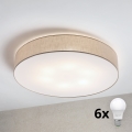 Brilagi - LED mennyezeti lámpa SIRIJA 6xE27/15W/230V, átmérő 80 cm, bézs