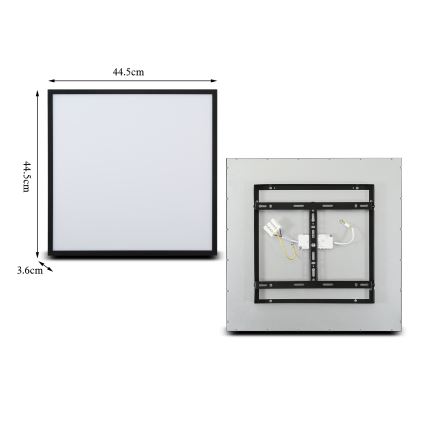 Brilagi - LED Mennyezeti lámpa SLIMFRAME LED/36W/230V 45x45 cm fekete