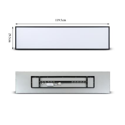 Brilagi - LED Mennyezeti lámpa SLIMFRAME LED/58W/230V 120x30 cm fekete