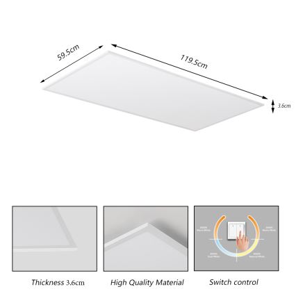 Brilagi - LED mennyezeti lámpatest SLIMFRAME LED/80W/230V 120x60 cm 3000/4000/6000K fehér