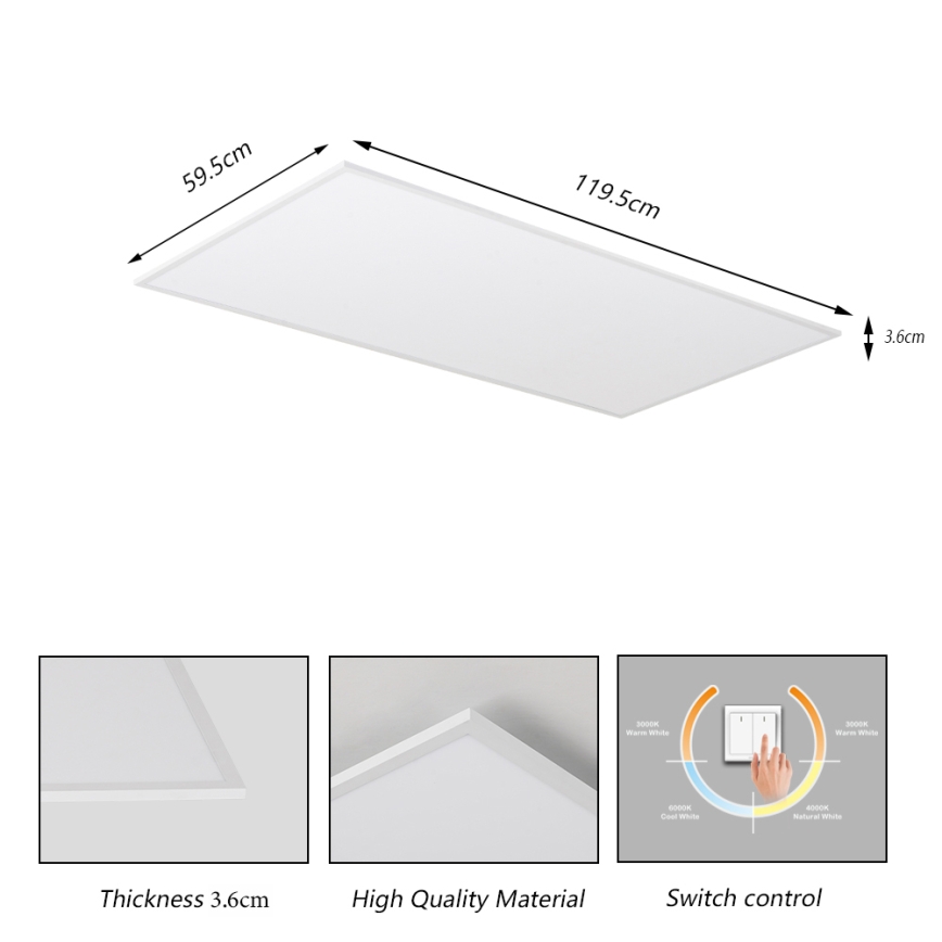 Brilagi - LED mennyezeti lámpatest SLIMFRAME LED/80W/230V 120x60 cm 3000/4000/6000K fehér