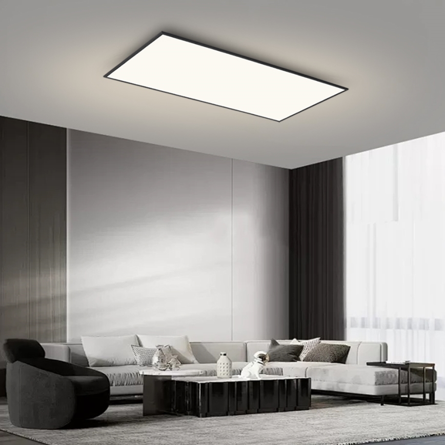 Brilagi - SLIMFRAME LED mennyezeti lámpa, 80 W, 230 V, 120x60 cm, 3000/4000/6000 K, fekete