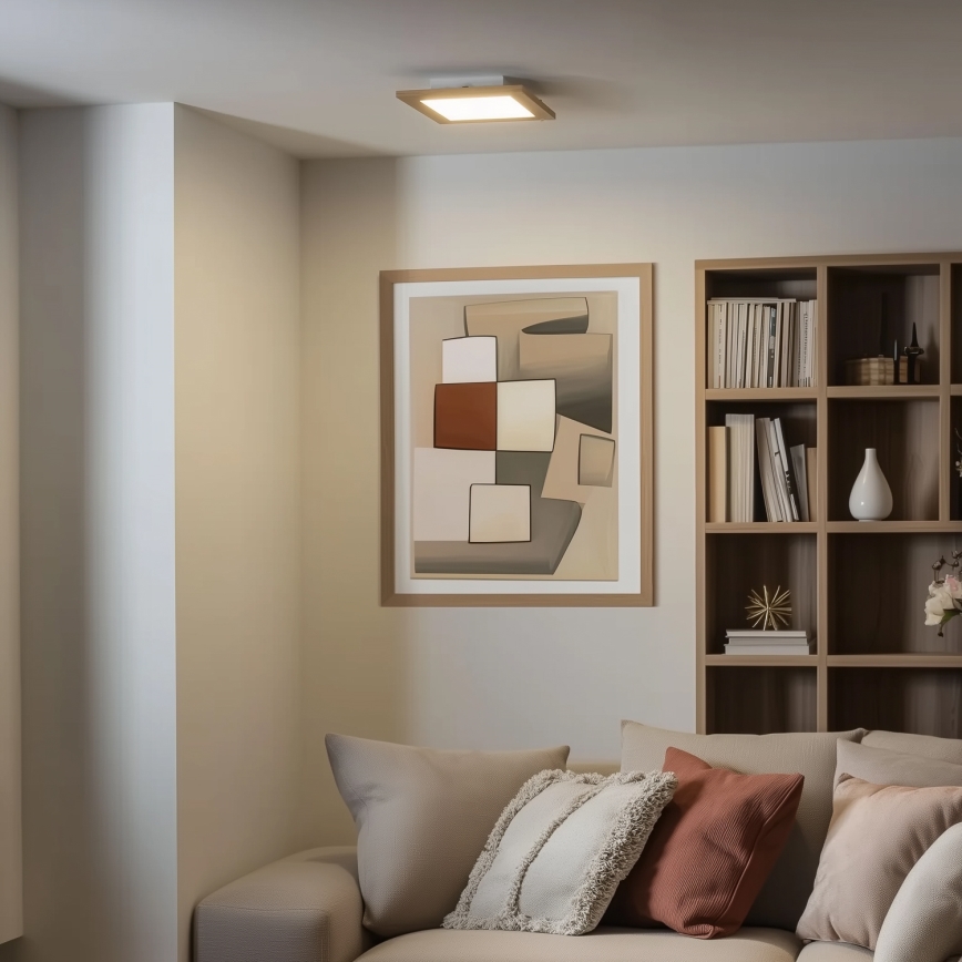 Brilagi - LED Mennyezeti lámpa SLIMFRAME WOOD LED/25W/230V 34x34 cm barna