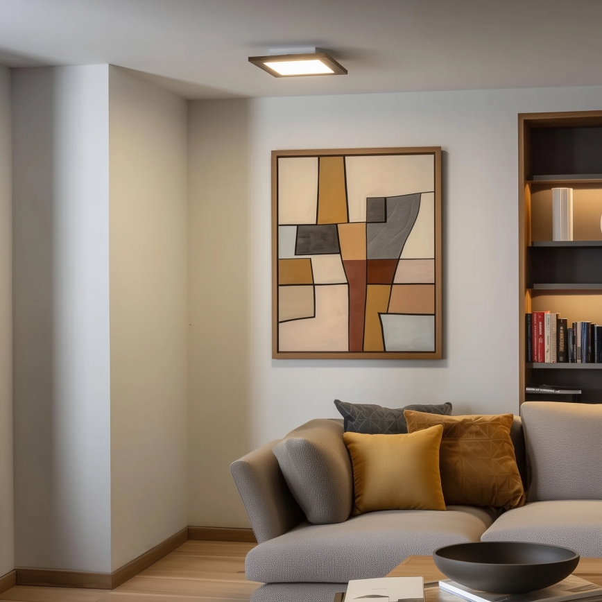 Brilagi - LED Mennyezeti lámpa SLIMFRAME WOOD LED/25W/230V 34x34 cm barna