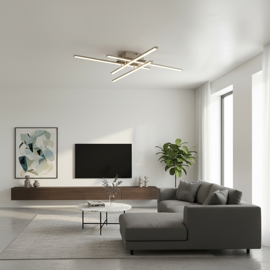 Brilagi - LED mennyezeti lámpatest STRIPES LED/37W/230V 68x68 cm ezüst
