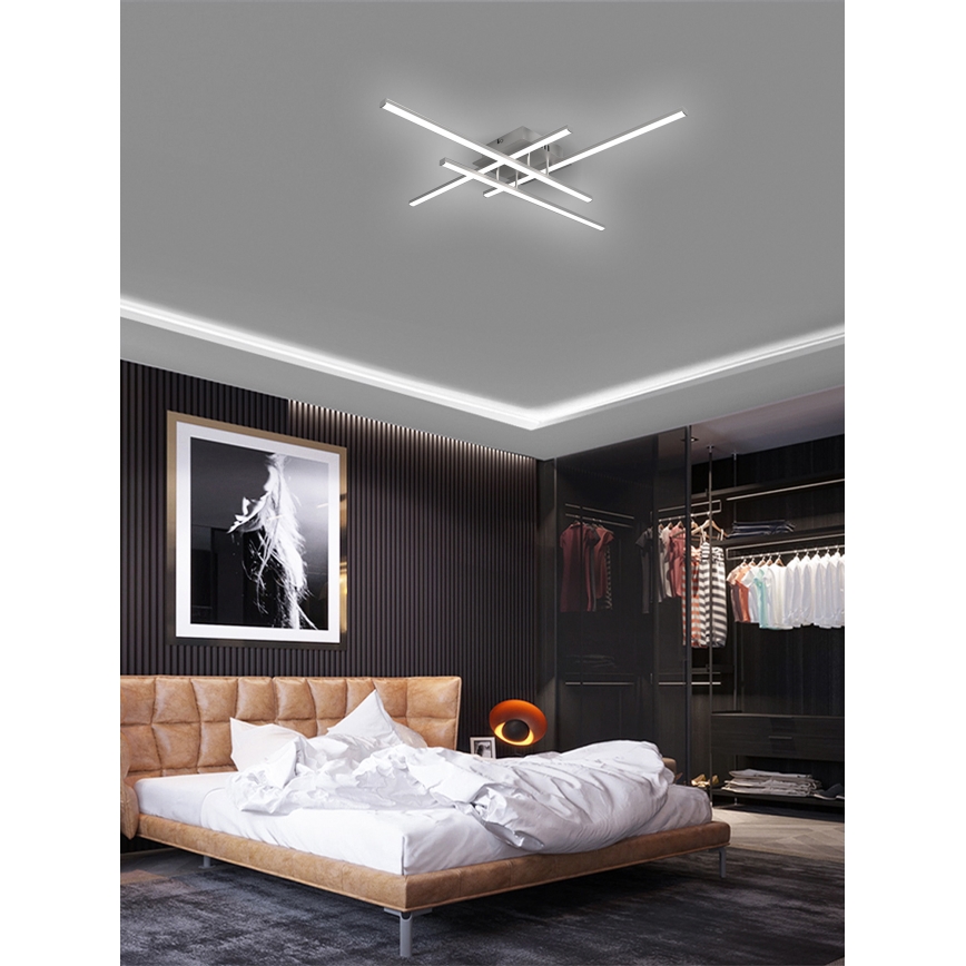 Brilagi - LED mennyezeti lámpatest STRIPES LED/37W/230V 68x68 cm ezüst