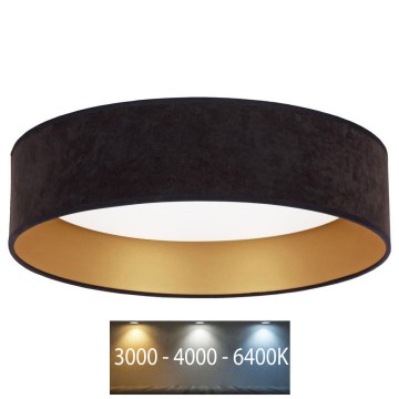 Brilagi - LED mennyezeti lámpa VELVET LED/24W/230V átm. 40 cm 3000/4000/6400K fekete/arany
