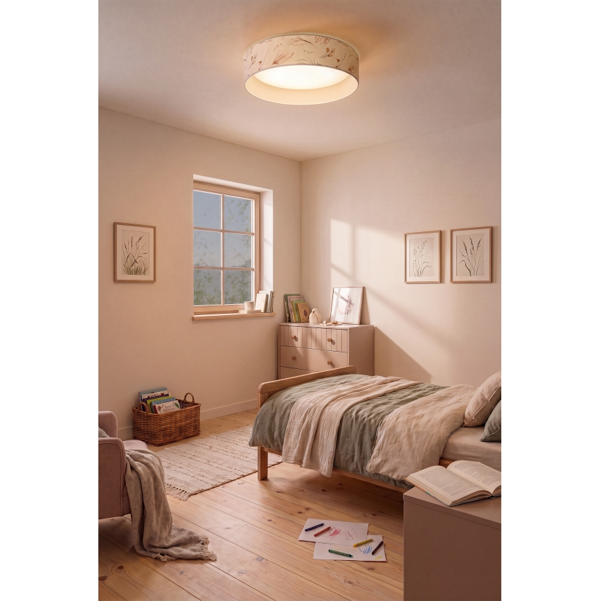Brilagi - VELVET SIMPLE LED/24W/230V 3000K, átm. 45 cm, fehér/virágos