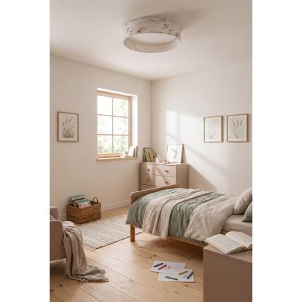 Brilagi - VELVET SIMPLE LED/24W/230V 3000K, átm. 45 cm, fehér/virágos