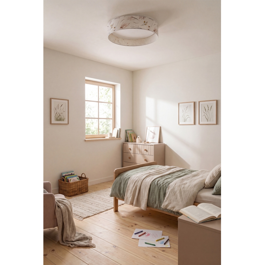 Brilagi - VELVET SIMPLE LED/24W/230V 3000K, átm. 45 cm, fehér/virágos