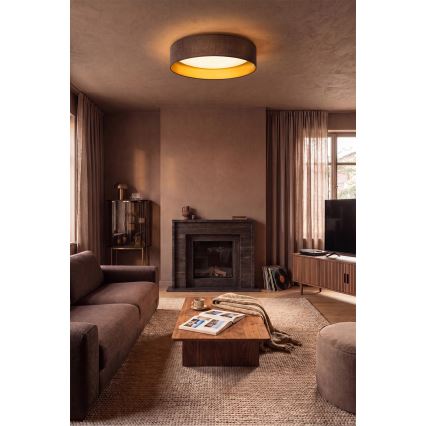 Brilagi - LED mennyezeti lámpatest VELVET SIMPLE LED/36W/230V 3000K átm. 55 cm barna/arany