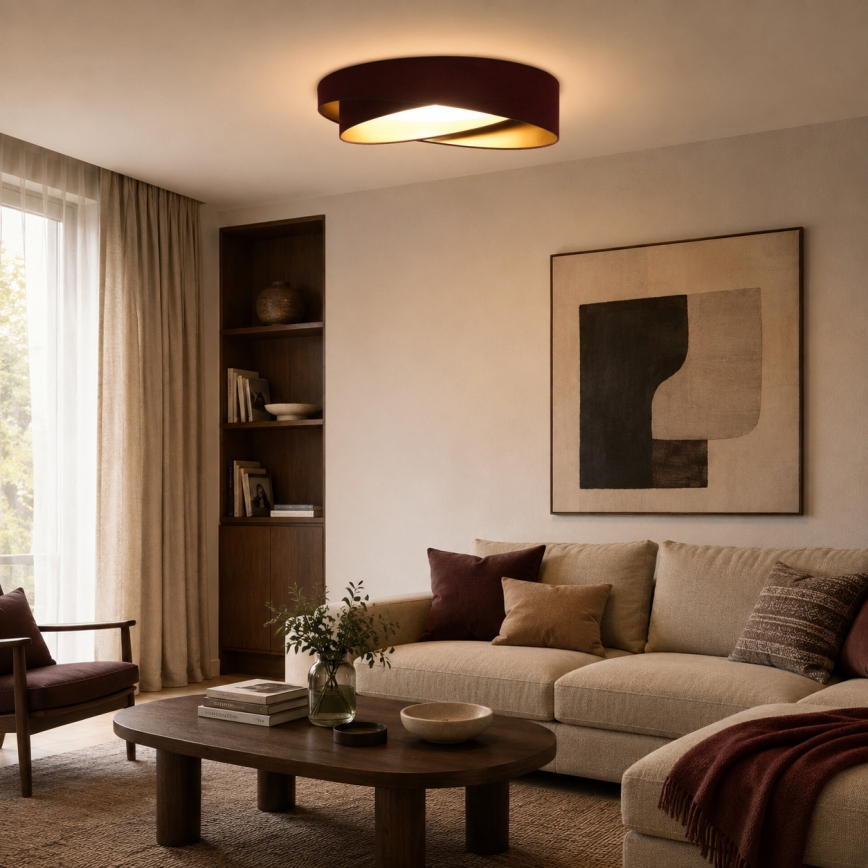 BRILAGI - LED mennyezeti lámpa VELVET TWIST LED/24W/230V 4000K átm. 55 cm barna/arany