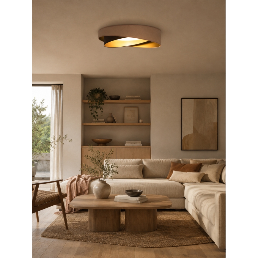 BRILAGI - LED mennyezeti lámpatest VELVET TWIST LED/24W/230V 4000K Ø 55 cm bézs/barna/arany