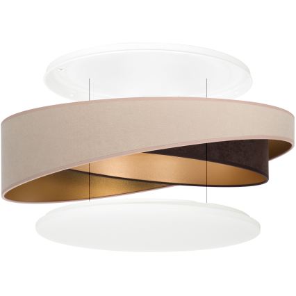 BRILAGI - LED mennyezeti lámpatest VELVET TWIST LED/24W/230V 4000K Ø 55 cm bézs/barna/arany