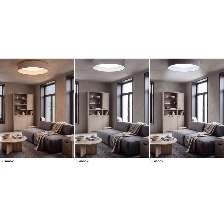 Brilagi - LED mennyezeti lámpatest VELVET VARI LED/24W/230V 3000/4000/6500K Ø45 cm szürke